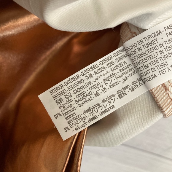 ZARA | NWT Women’s Strapless Bronze Metallic Mini Dress - Picture 8 of 8